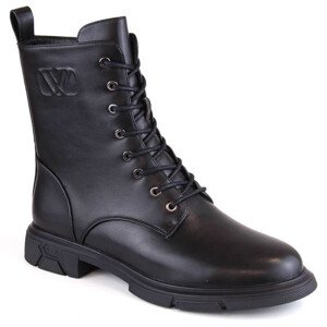 Dámske zateplené topánky W PAW468 čierne so šnurovaním a zapínaním na zips -Filippo 37
