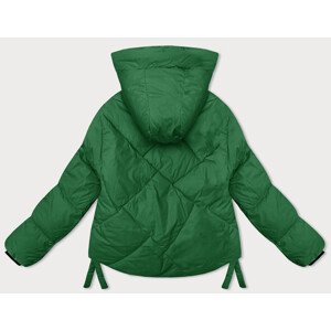 Zelená dámska zimná bunda s ozdobným lemovaním (3021) zielony S (36)