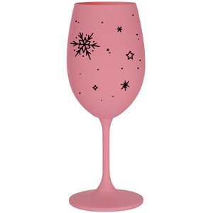 ZIMĚNKA - růžová sklenice na víno 350 ml