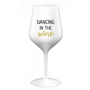 DANCING IN THE WINE - bílá nerozbitná sklenice na víno 470 ml