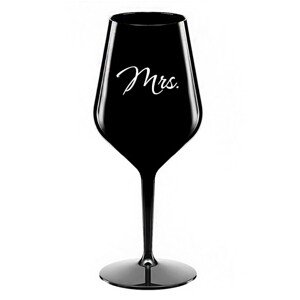 MRS. - černá nerozbitná sklenice na víno 470 ml