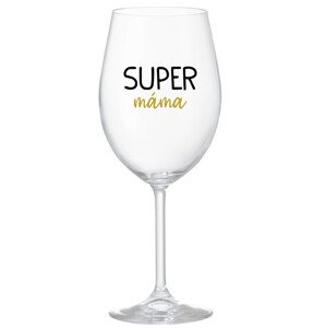 SUPER MÁMA - čirá sklenice na víno 350 ml