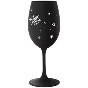 ZIMĚNKA - černá sklenice na víno 350 ml