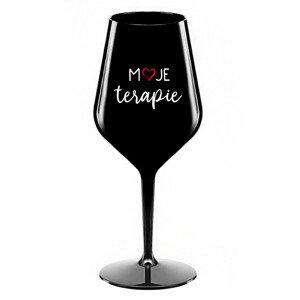 MOJE TERAPIE - černá nerozbitná sklenice na víno 470 ml