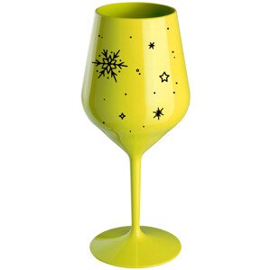 ZIMĚNKA - žlutá nerozbitná sklenice na víno 470 ml