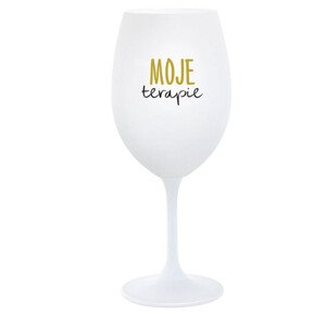 MOJE TERAPIE - bílá  sklenice na víno 350 ml