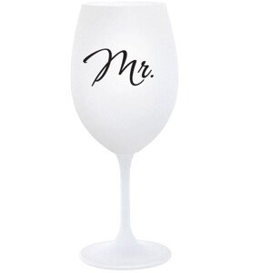 MR. - bílá  sklenice na víno 350 ml