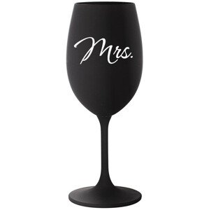 MRS. - černá sklenice na víno 350 ml