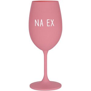 NA EX - růžová sklenice na víno 350 ml