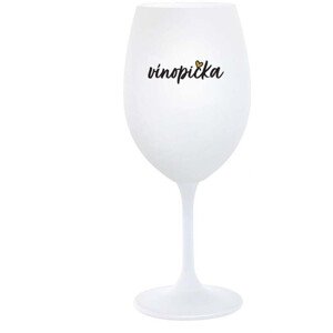 VÍNOPIČKA - bílá  sklenice na víno 350 ml