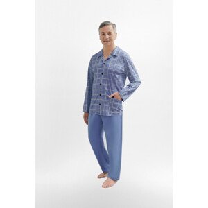 Pánské rozepínané pyžamo 403 ANTONI Barva: Modrá, Velikost: M