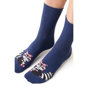 Dámské vzorované ponožky model 15021211 - Steven Barva: JEANS, Velikost: 38-40