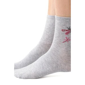 Dámské vzorované ponožky model 15021211 - Steven Barva: MELANŽOVÁ SVĚTLE ŠEDÁ, Velikost: 38-40