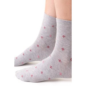 Dámské vzorované ponožky model 15021211 - Steven Barva: MELANŽOVÁ SVĚTLE ŠEDÁ, Velikost: 38-40