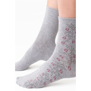 Dámské vzorované ponožky model 15021211 - Steven Barva: MELANŽOVÁ SVĚTLE ŠEDÁ, Velikost: 35-37