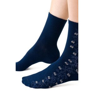 Dámské vzorované ponožky model 15021211 - Steven Barva: tmavě modrá, Velikost: 35-37