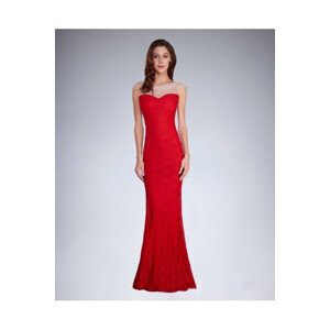 Dámské společenské šaty  s a krajkou dlouhé červené Červená / S & červená S model 15042975 - SOKY&SOKA