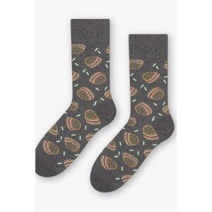 Pánské vzorované ponožky 079 M.ŠEDÁ/HAMBURGERY 39-42