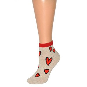 Dámské ponožky model 15150478 Srdce šedá univerzální - Magnetis