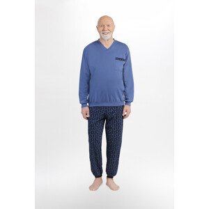 Pánské pyžamo 408 KAROL BIG Barva: Modrá, Velikost: 4XL