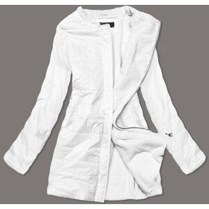 Bílá dámská bunda s kožíškem pro přechodné období bílá S (36) model 15851131 - L&J studios