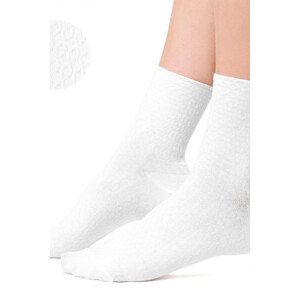 Dámské netlačící ponožky 125 bílá/romby 35-37
