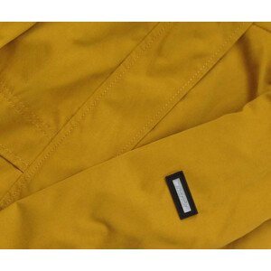 Krátka žltá bunda parka s kapucňou (TLR243) Žlutá S (36)