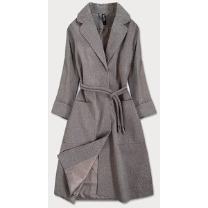 Hnědý dámský kabát se 3/4 rukávy hnědá S (36) model 16148287 - ROSSE LINE