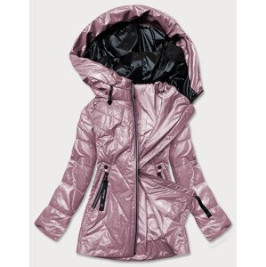 Růžová dámská bunda s kapucí model 16148405 růžová XXL (44) - ROSSE LINE