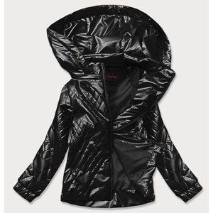 Černá dámská lesklá bunda model 16149203 černá XXL (44) - 6&8 Fashion