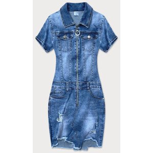 Světle modré džínové šaty s  Modrá L (40) model 16149799 - GOURD JEANS