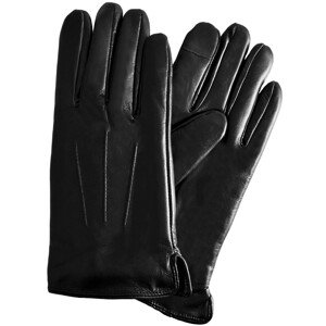 Semiline Dámské kožené antibakteriální rukavice P8207 Black L