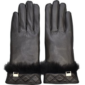 Dámské kožené antibakteriální rukavice model 16627248 Black S - Semiline
