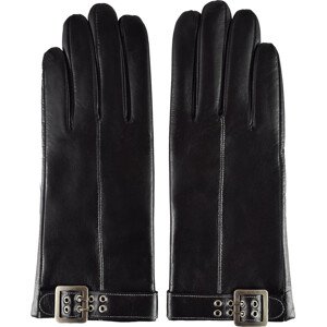 Dámské kožené antibakteriální rukavice model 16627258 Black S - Semiline