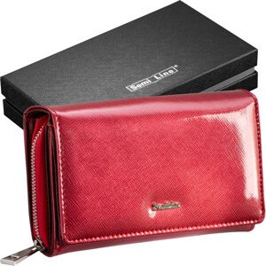 Kožená peněženka RFID model 16644532 Červená 15,5 cm x 4,3 cm - Semiline