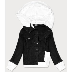 Černá džínová bunda s kapucí černá L (40) model 17004810 - P.O.P. SEVEN