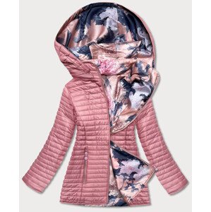 Růžová dámská oboustranná bunda s kapucí model 17099159 Růžová 46 - Andrea Lee