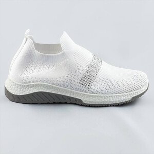 Bílé ažurové dámské boty se zirkony model 17113804 Bílá XL (42) - COLIRES