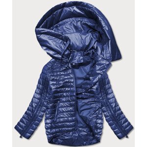 Tmavě modrá asymetrická dámská bunda s kapucí model 17214449 tmavě modrá 50 - MINORITY