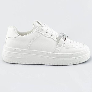 Bílé dámské sportovní boty s řetízkem model 17287321 Bílá XL (42) - Mix Feel