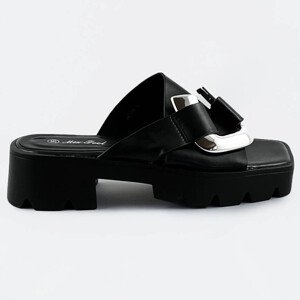 Černé dámské pantofle s podrážkou černá XL (42) model 17349561 - Mix Feel