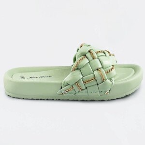 Zelené dámské pantofle se páskem a řetízkem XL (42) model 17352314 - Mix Feel