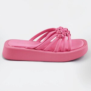 Růžové dámské pantofle s podrážkou Růžová XL (42) model 17352328 - Mix Feel