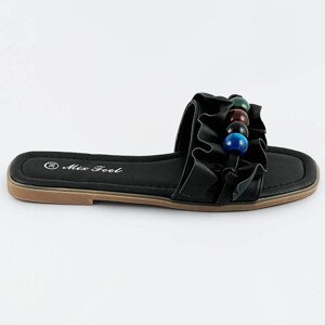 Černé dámské pantofle s podrážkou černá XL (42) model 17356925 - Mix Feel