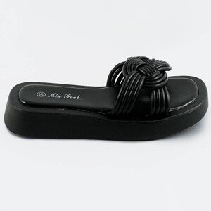 Černé dámské pantofle s podrážkou černá XL (42) model 17356932 - Mix Feel