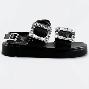 Černé dámské sandály se zirkony model 17360264 černá XL (42) - Mix Feel