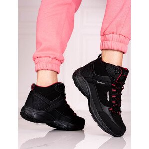 Módní dámské  trekingové boty černé bez podpatku  40