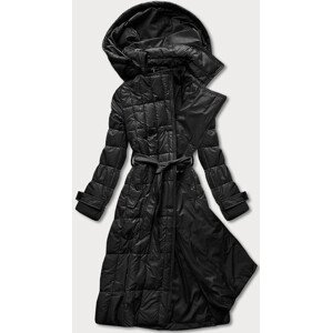 Klasický černý dámský prošívaný kabát model 17658091 černá S (36) - Ann Gissy