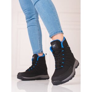 Zajímavé černé  trekingové boty dámské bez podpatku  38