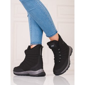 Stylové dámské  trekingové boty černé bez podpatku  38